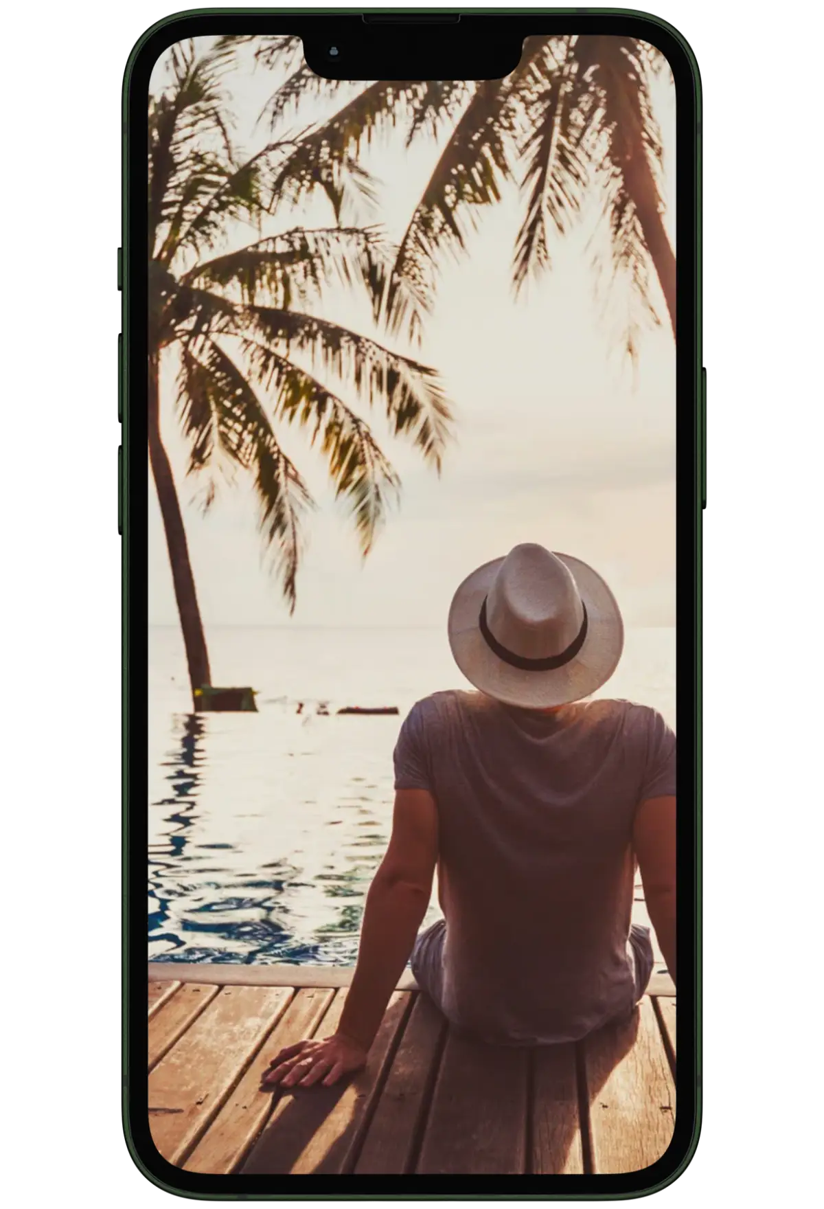 Person looking at the sunset from a hilltop
