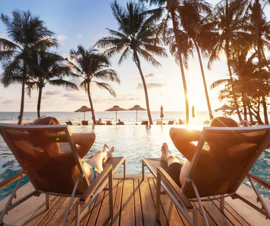 couple taking the sun in Bali